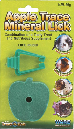 Apple Flavor Mineral Lick with Holder by Ware Pet