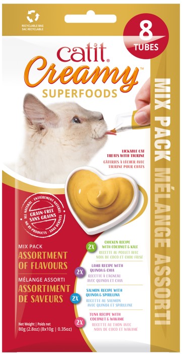 Catit Creamy Superfood Treats - Assorted Multipack - 8 pack - Click Image to Close