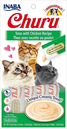 Inaba Churu GF Tuna/Chicken Puree Cat Treat 4pk