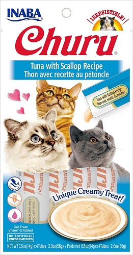 Inaba Churu GF Chicken/Scallop Puree Cat Trt 4pk - Click Image to Close