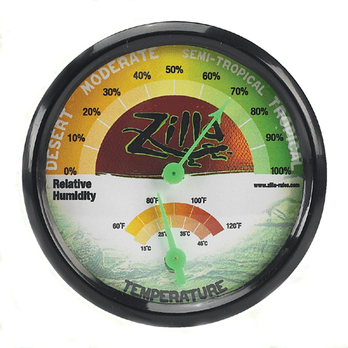 Zilla Analog Thermometer Hygrometer