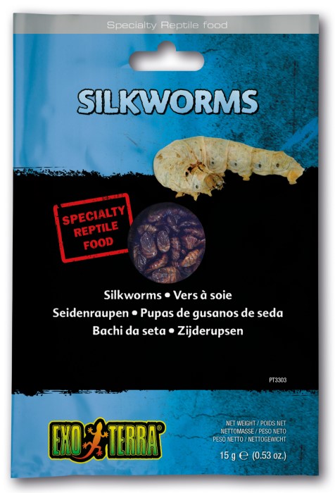 Exo Terra Vacuum Packed Reptile Foods Silkworms 15 gr - Click Image to Close