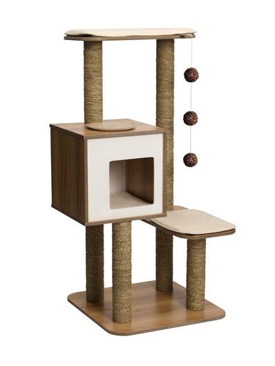 Vesper Cat Furniture V-High Base Walnut - Click Image to Close