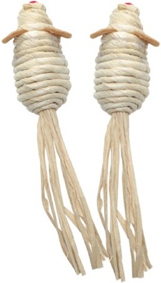 Two Raffia Mice with Catnip - Click Image to Close