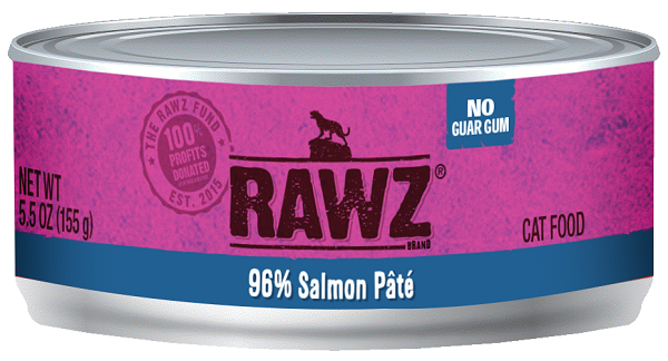 RAWZ 96% Salmon Canned Cat Food 5.5 oz./24
