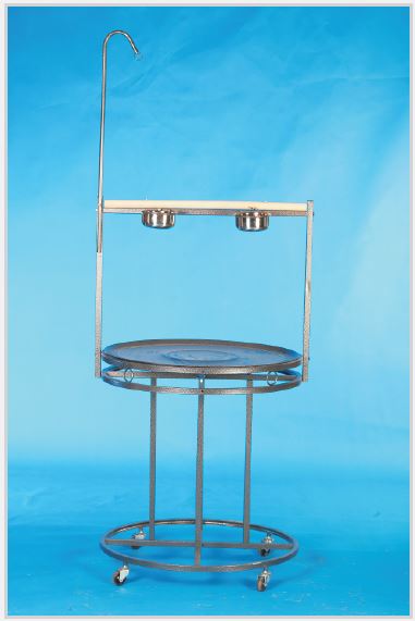 Round Parrot Play Stand - Click Image to Close