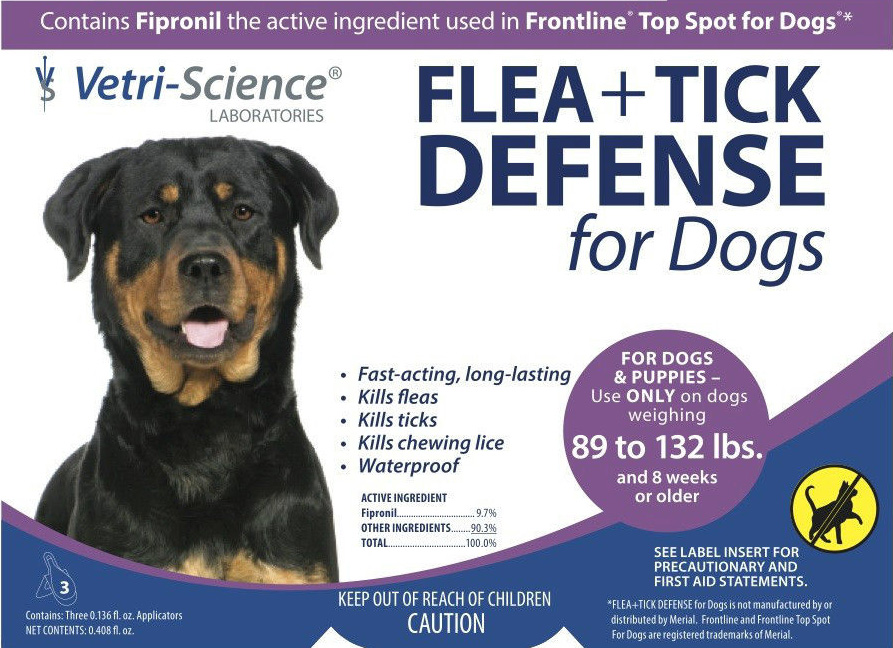 Vetri-Science Flea + Tick Defense for Dogs 89 - 132 Pounds - Click Image to Close