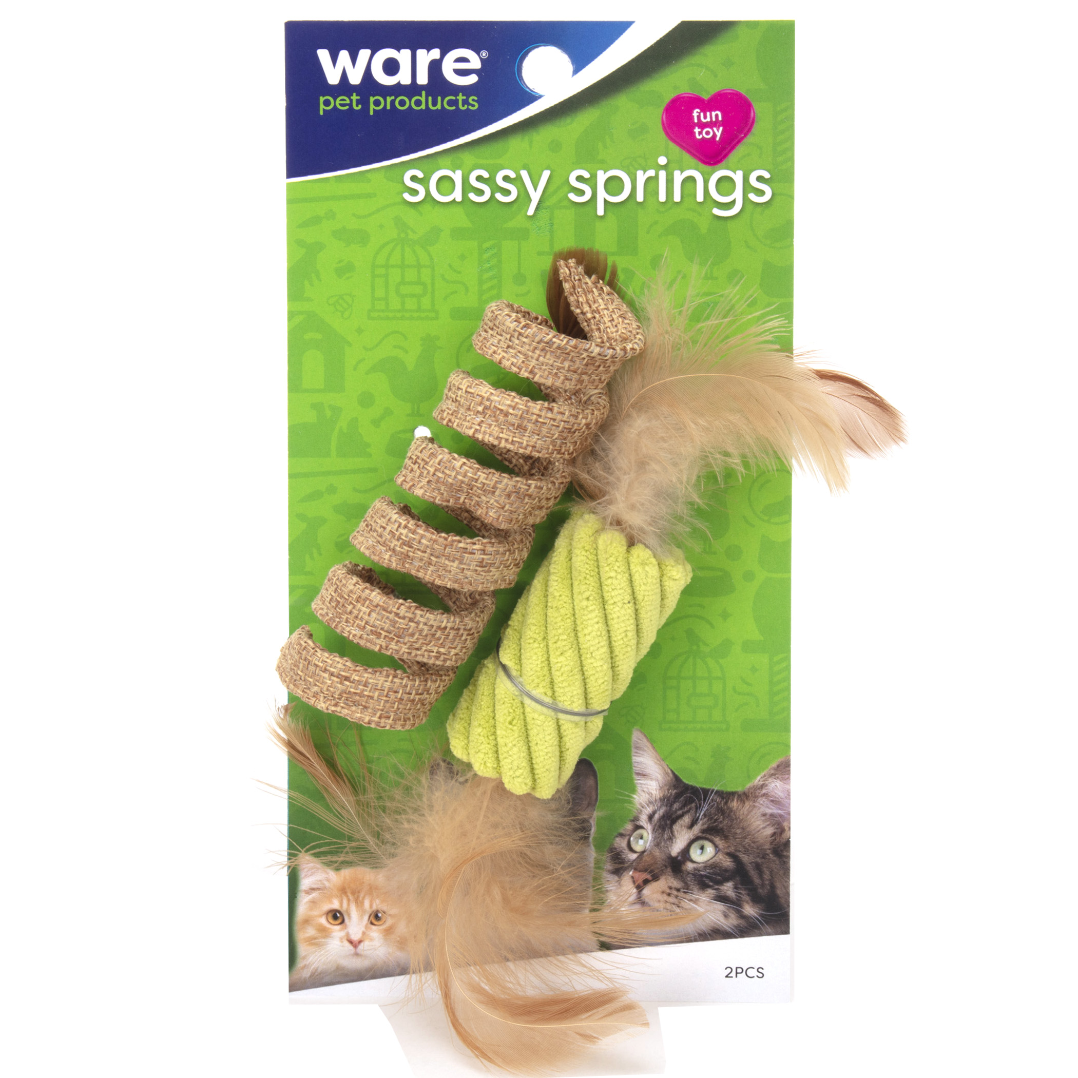 Sassy Springs Feather Cat Toy by Ware Pet - Click Image to Close