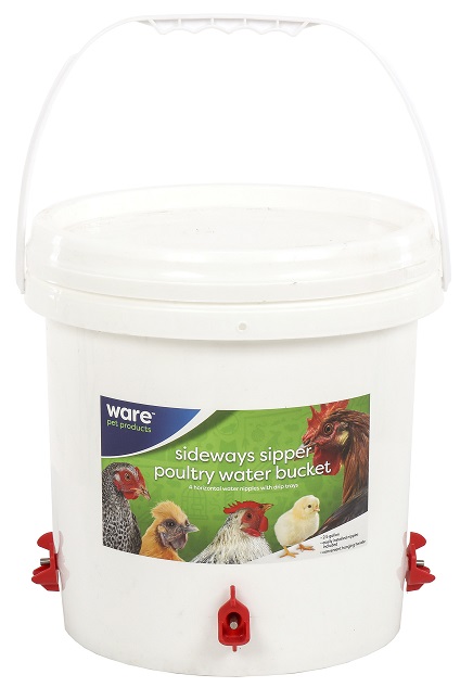 Sideways Sipper Poultry Water Bucket - Click Image to Close