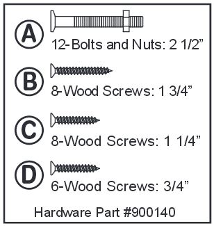 Replacement Hardware Pack for Premium Plus Chicken Barn WA 01465